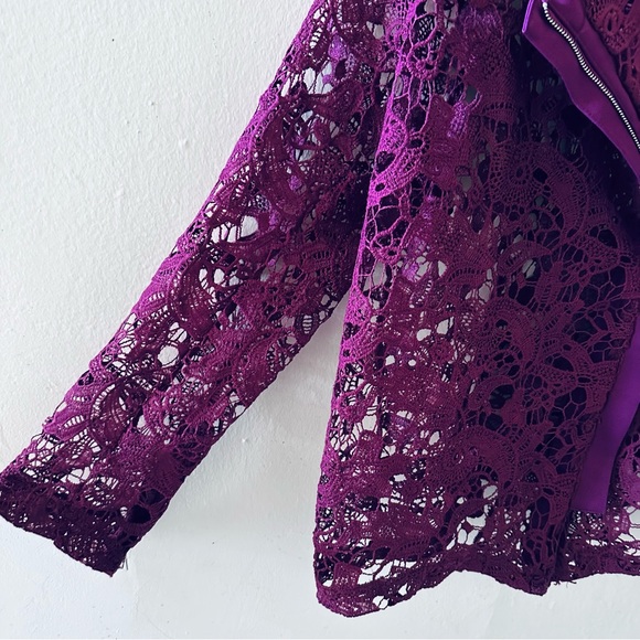 Kate & Mallory crochet lace zipper jacket plum purple 1xl - Picture 5 of 7